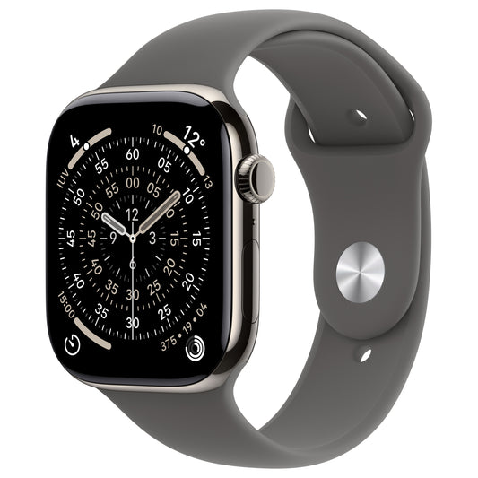 Apple Watch S11 Titânio Natural LTE 42 mm (Pulseira desportiva cinza-pedra) – M/G