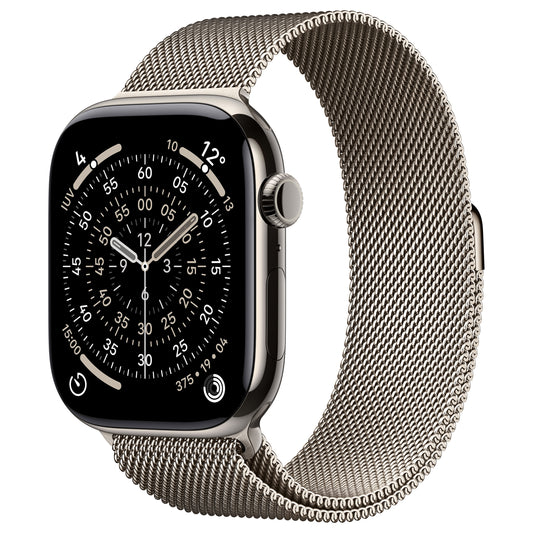 Apple Watch S11 Titânio Natural LTE 46 mm (Pulseira Milanesa natural) – P/M