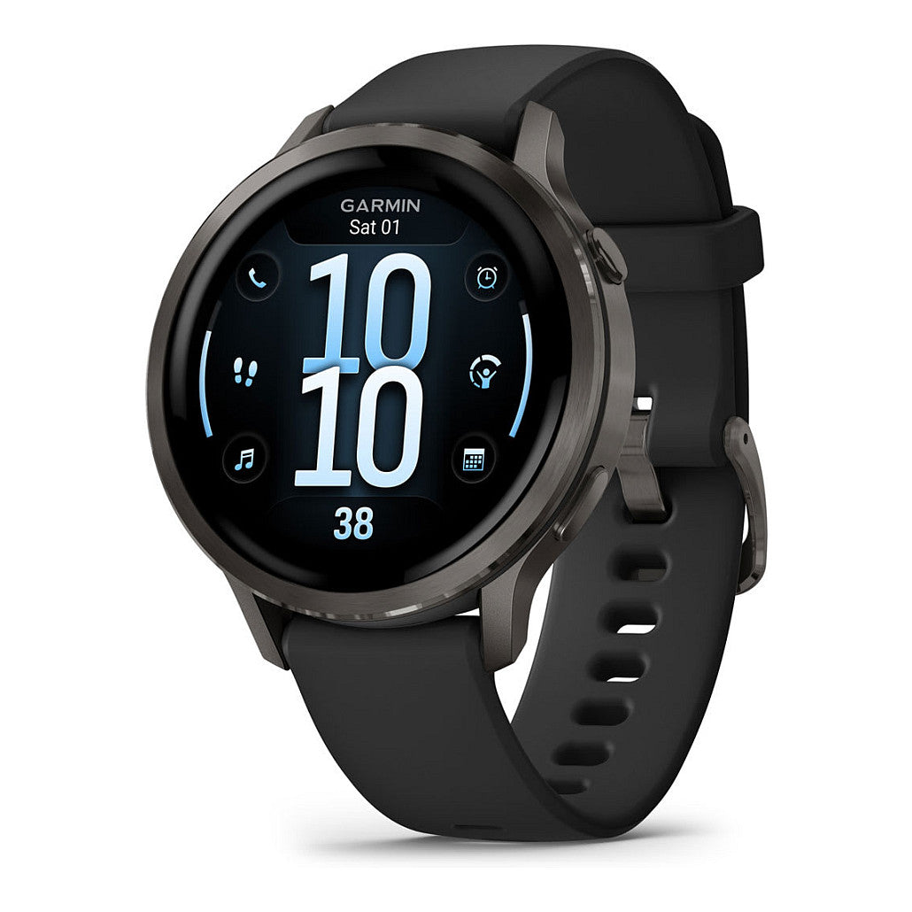 Garmin Venu 4 41mm Silikon-Armb. schwarz/schiefergr - Garmin