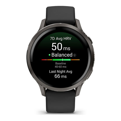 Garmin Venu 4 41mm Silikon-Armb. schwarz/schiefergr - Garmin