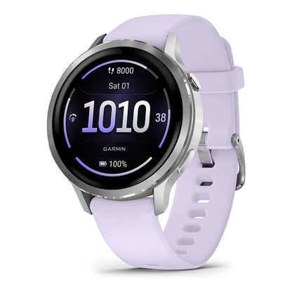 Garmin Venu 4 41mm Silikon-Armb. grau/silber/lavend - Garmin