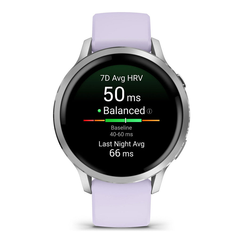 Garmin Venu 4 41mm Silikon-Armb. grau/silber/lavend - Garmin