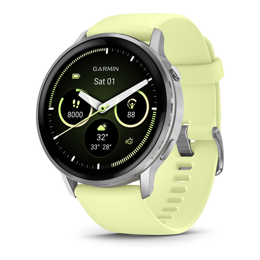 Garmin Venu 4 45mm Silikon-Armb. grau/silber/zitron - Garmin