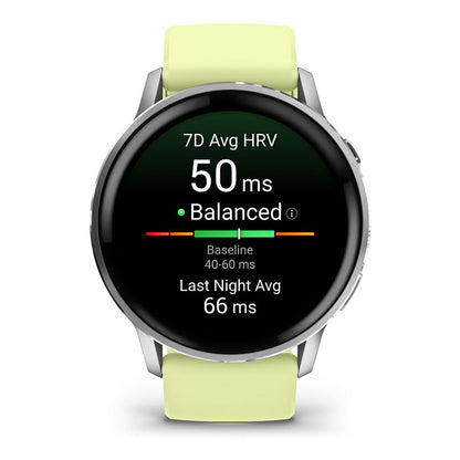 Garmin Venu 4 45mm Silikon-Armb. grau/silber/zitron - Garmin
