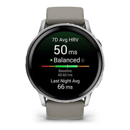 Smartwatch Garmin Venu 4 45 mm Silikon-Armb. Preto / Prateado / gra - Garmin