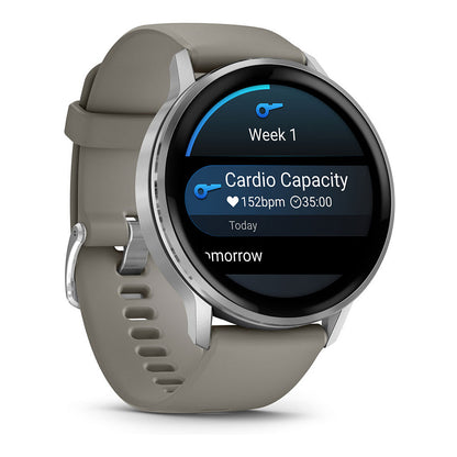 Smartwatch Garmin Venu 4 45 mm Silikon-Armb. Preto / Prateado / gra - Garmin
