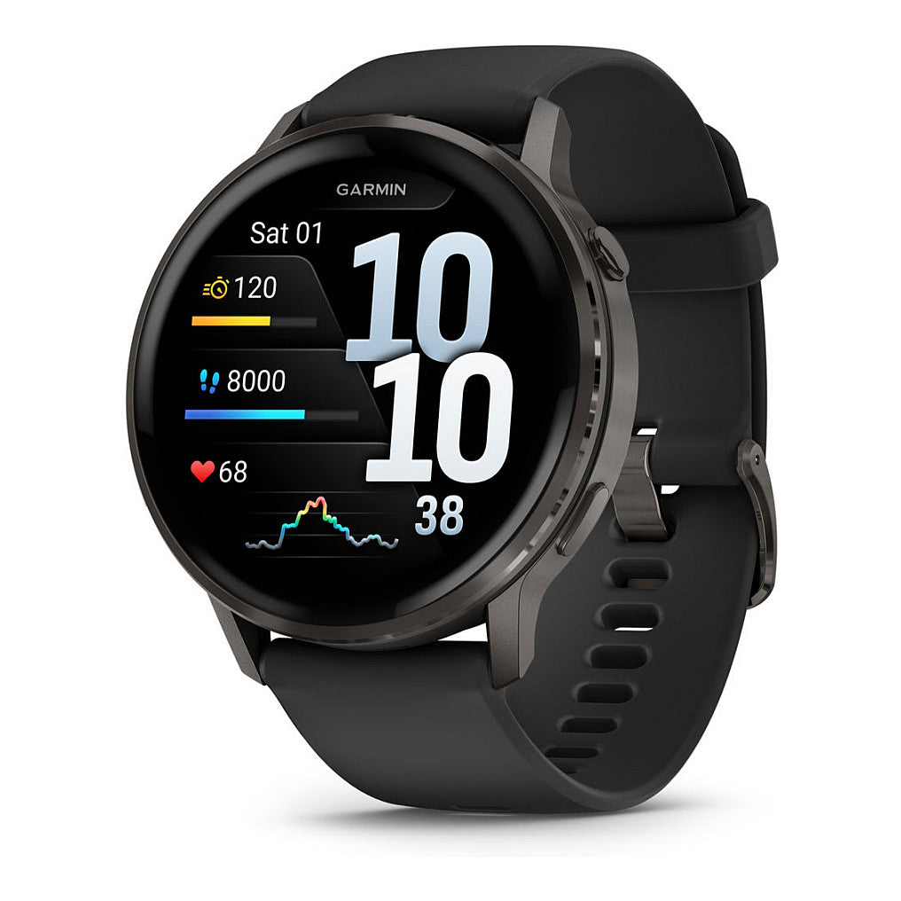 Smartwatch Garmin Venu 4 45 mm Silikon-Armb. Preto / schiefergr - Garmin