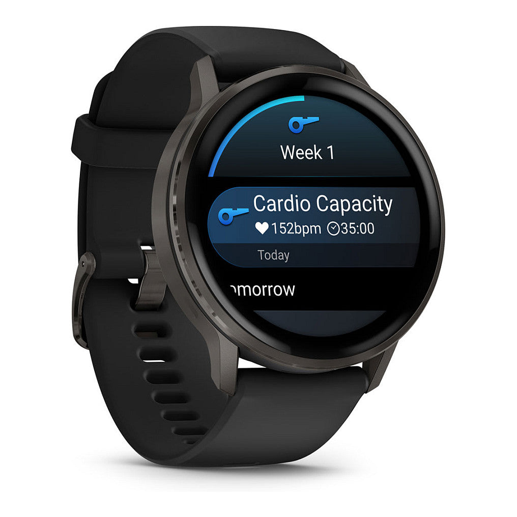 Smartwatch Garmin Venu 4 45 mm Silikon-Armb. Preto / schiefergr - Garmin