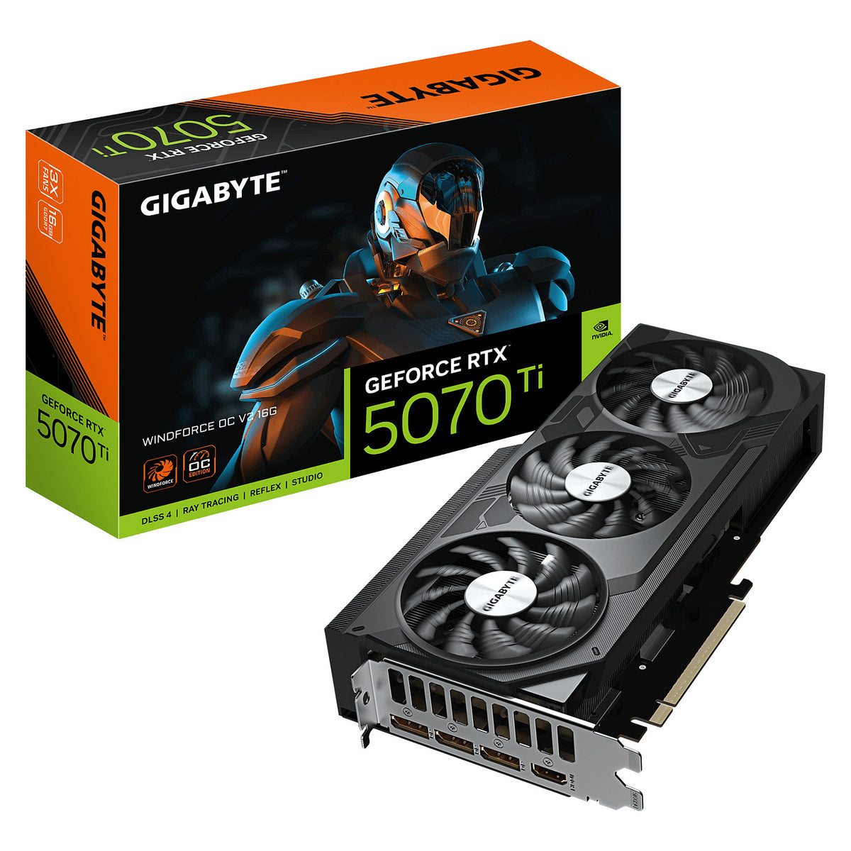 RTX 5070 TI 16GB Gigabyte WINDFORCE 3 OC SFF GDDR7 3 Fan - Gigabyte