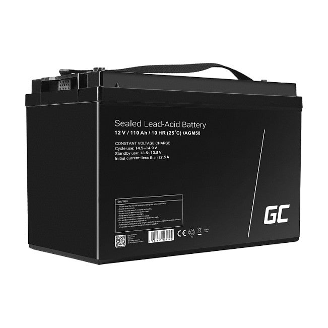 Corta-relva a Bateria Green Cell AGM VRLA 12 V 110Ah - Green Cell