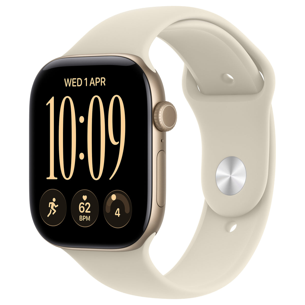 Smartwatch Apple Watch S12 Aluminium Cellular 42 mm Lichtgold (Sportarmband sand) S / M - Apple
