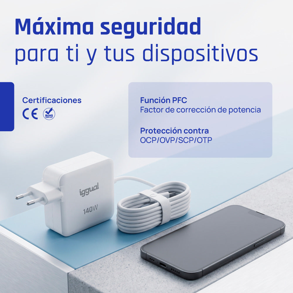 Carregador para Portátil iggual tipo C 140W MacBook - imagem 7