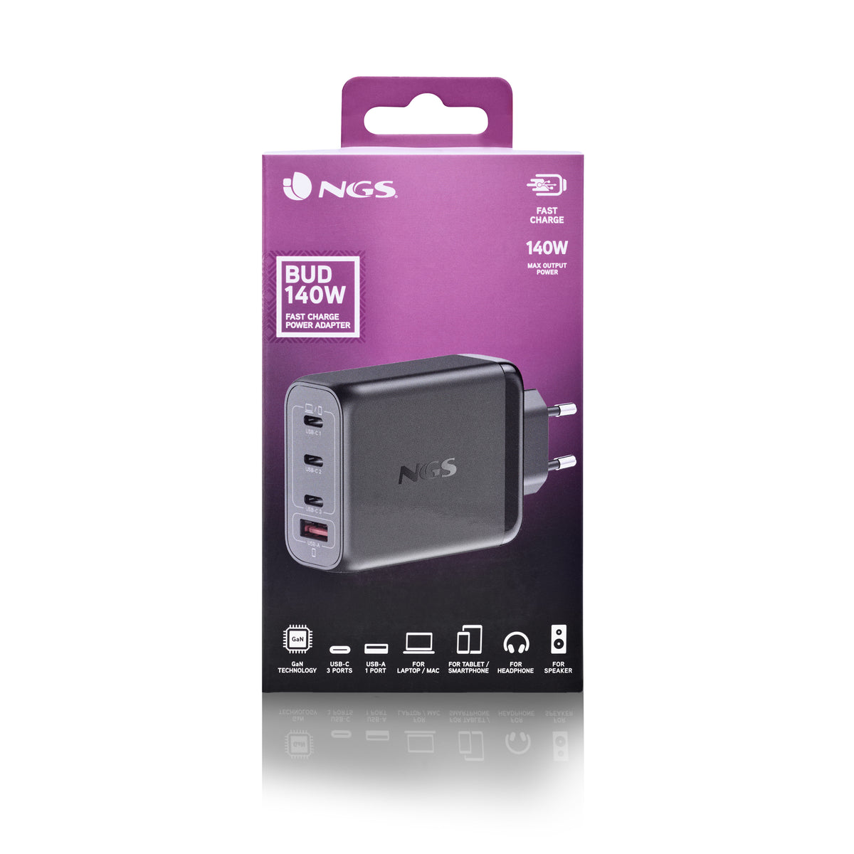 Carregador para Portátil NGS ULTRARAPIDO140W 4 Portas 3USB-C 1 US - imagem 9