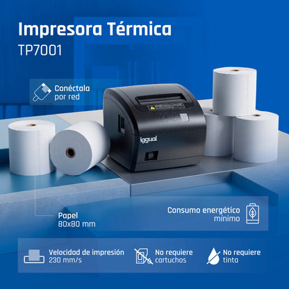 Impressora iggual térmica tickets TP7001 USB+RJ45 - imagem 6