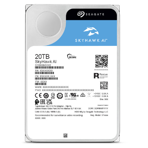 Disco rígido Seagate SkyHawk AI ST20000VE003 20TB 3.5" SATA3 - imagem 6