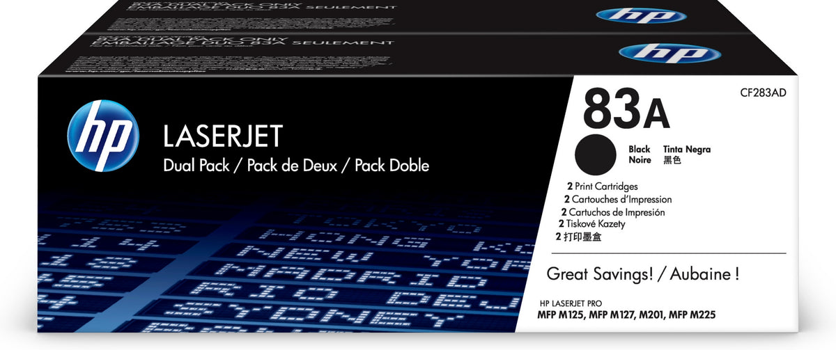 HP Toner 83A / CF283AD preto conjunto de 2