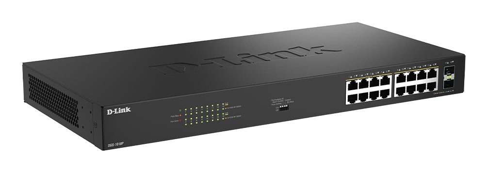 Switch de Rede D-Link DGS-1018P/E 16xGbE PoE+ 2xSFP - imagem 6