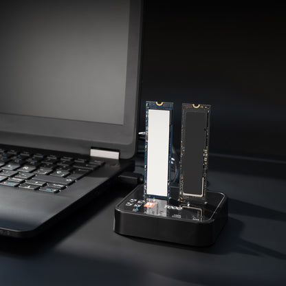 Caixa para Disco Tooq DockStation 2xSSD M.2NVMe PCIe USB-C3.2 Clone - imagem 3