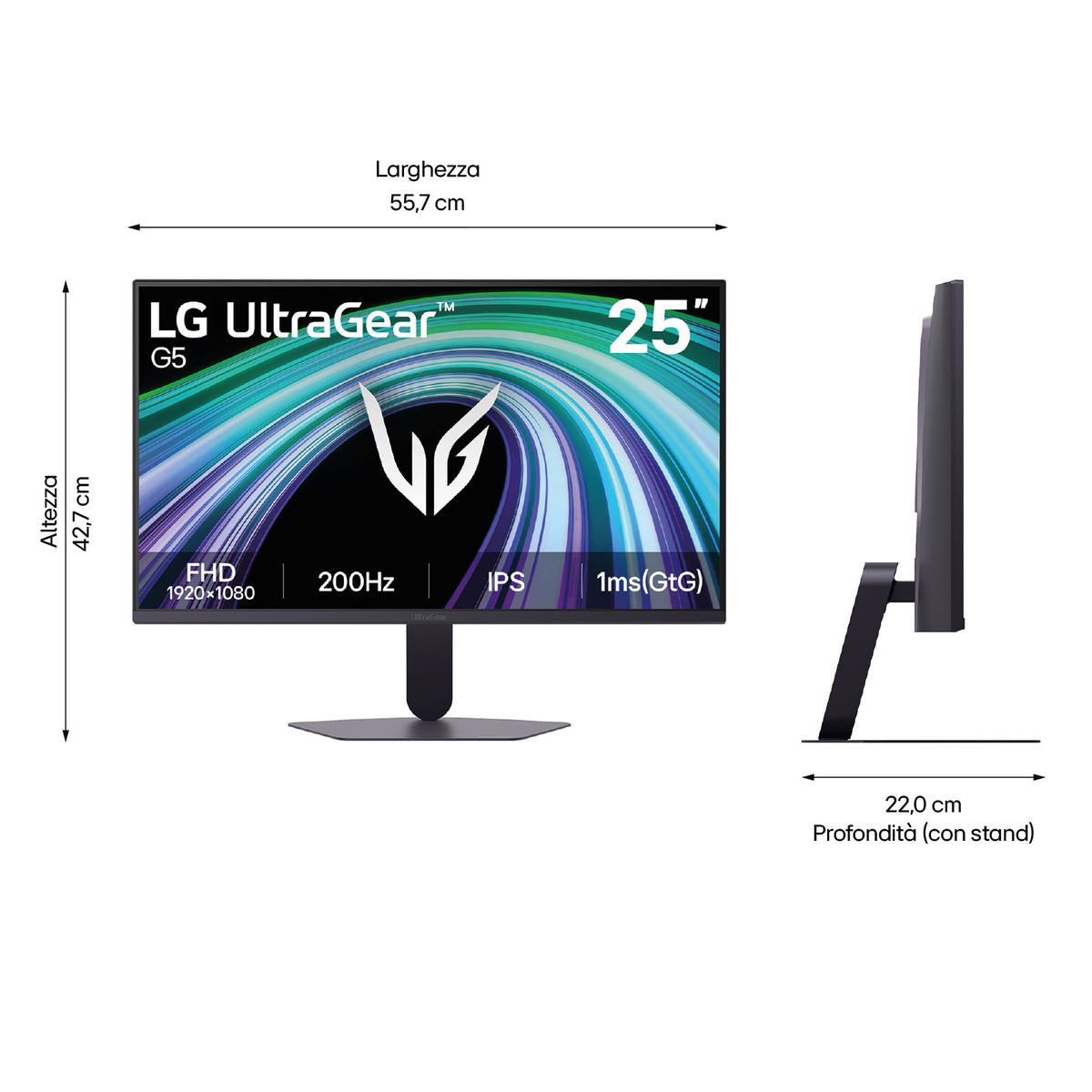 Monitor LG 25G523B-B 24.4" FHD IPS 200Hz 1ms 2HDM - imagem 8