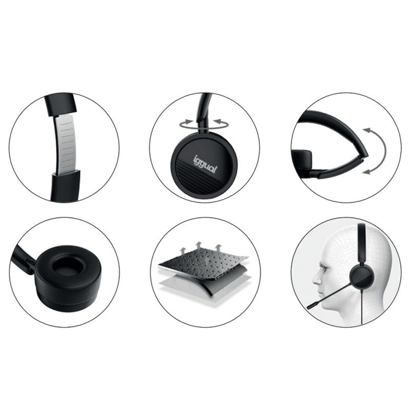 Auscultadores iggual auscultadores com micro Dual Tech USB/3,5 mm - imagem 7