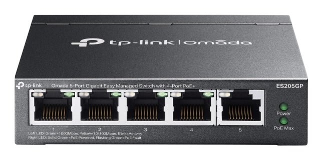 Switch de Rede TP-Link ES205GP 4xGb PoE+ 1xGb 65W Desktop