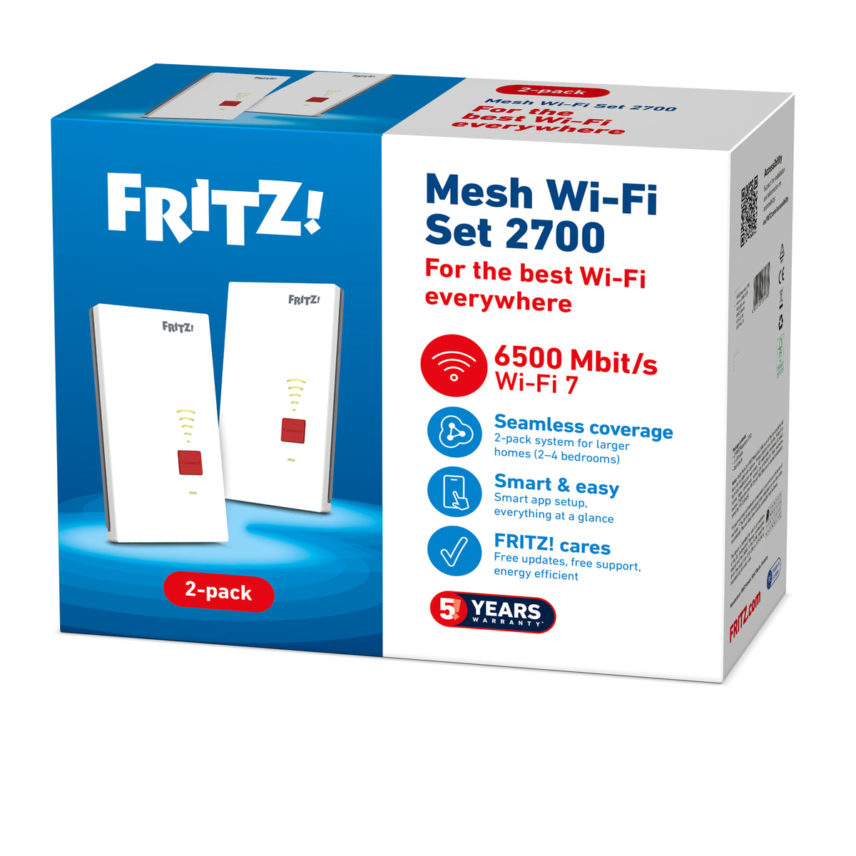 Sistema Mesh Wi-Fi FRITZ!Repeater 2700 2-Pack WiFi7 1x2.5G - imagem 8