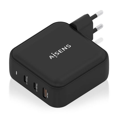 Carregador de parede Aisens GaN ASCH-140W3P031-BK/ 2xUSB Tipo-C/ 1xUSB/ 140W