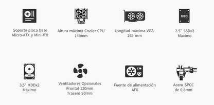 Caixa de Computador Coolbox Caja MATX M870 USB-C 3.2 Gen1 Fte 500W - imagem 13