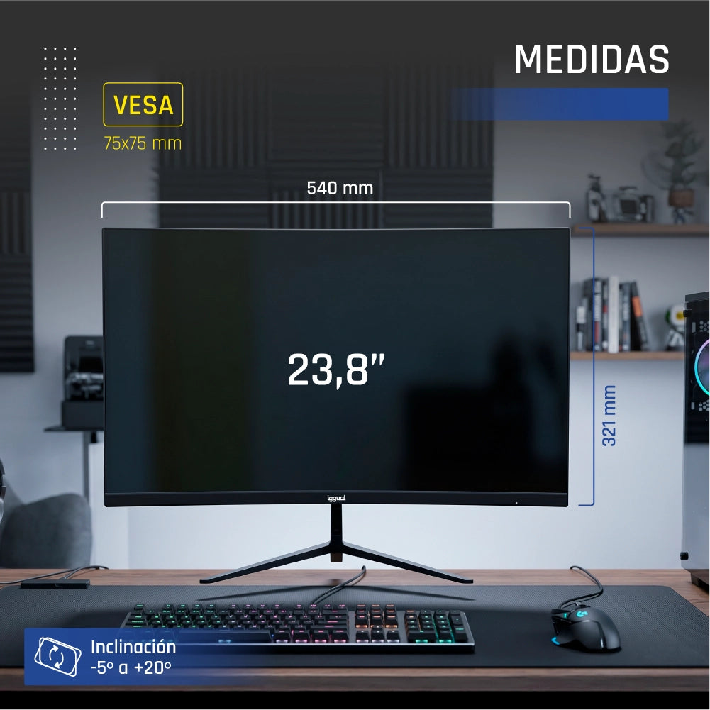 Monitor iggual 24" IPS 1ms FHD 120Hz VGA HDMI Slim - imagem 10