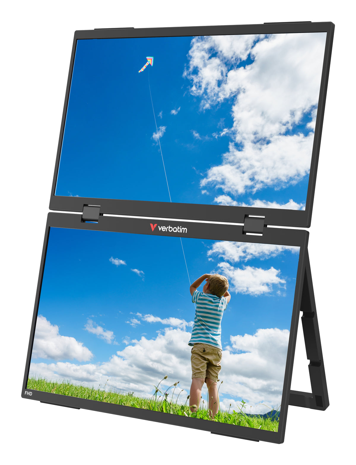 VERBATIM Duo Essentials 15,6" + 15,6" Monitor Portátil Tátil / Full HD / Multimédia / Preto