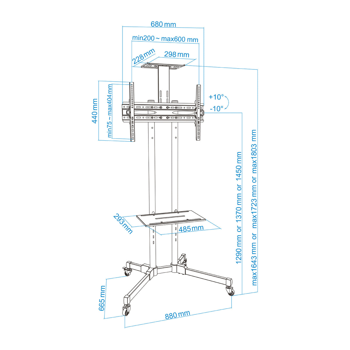 Tooq FS1470M-B Soporte Suelo Ecrã 37"-70" - imagem 18