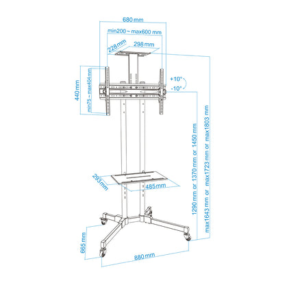 Tooq FS1470M-B Soporte Suelo Ecrã 37"-70" - imagem 18