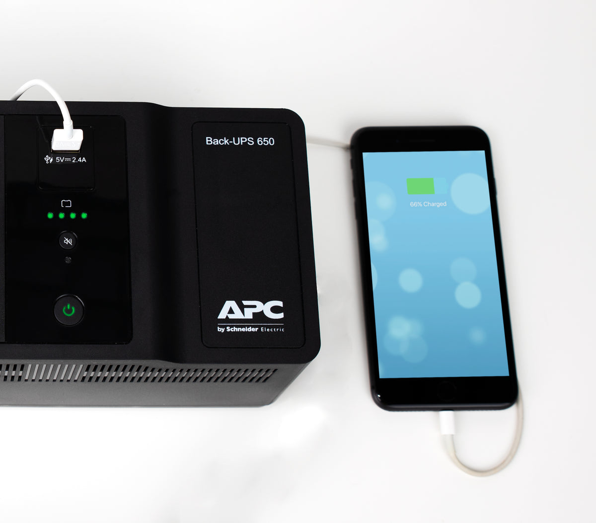 UPS APC Back 650VA/400W 8 tomas Schuko USB A+C - imagem 10