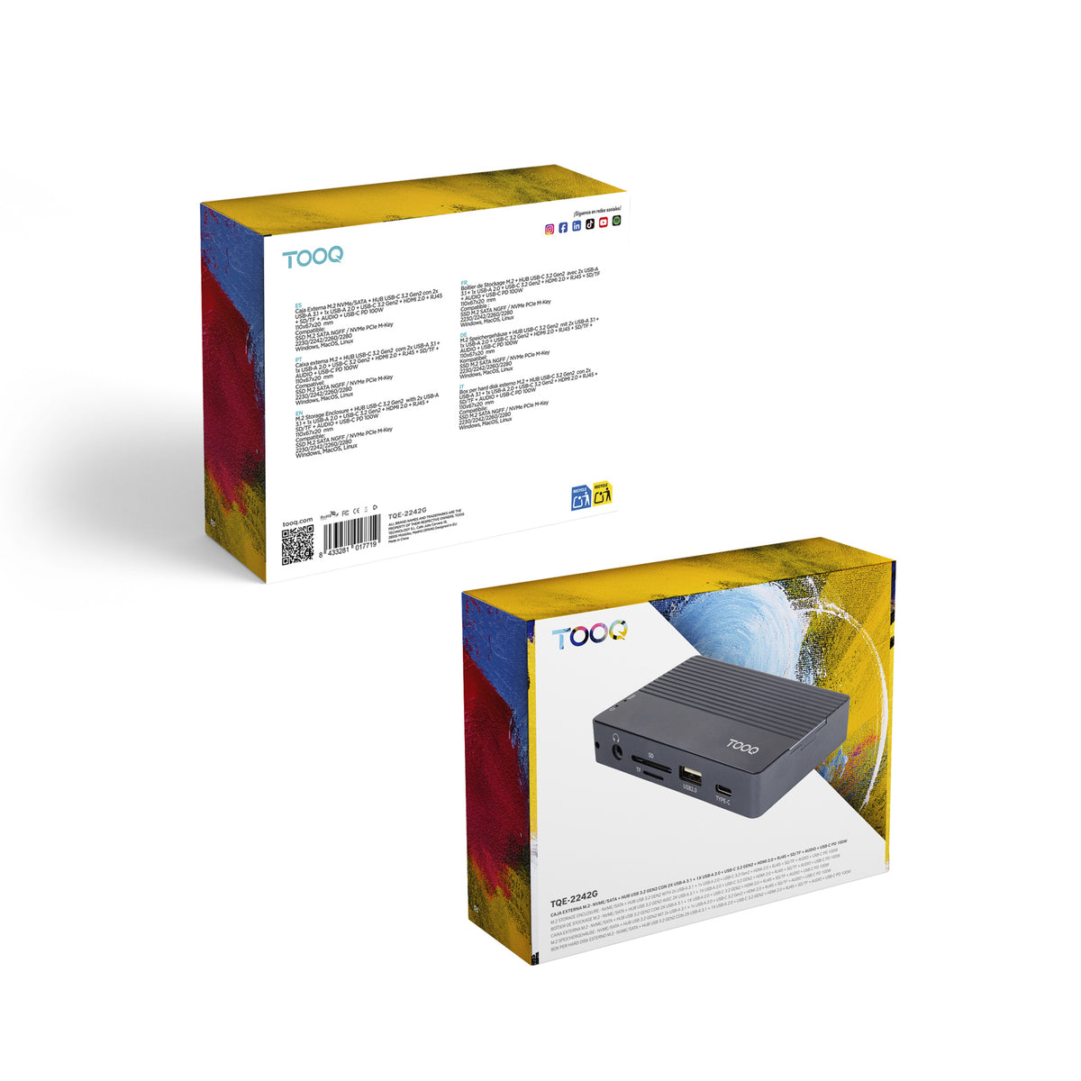 Caixa para Disco Tooq Caja Externa+HUB M.2 NGFF/NVMe USB3.2 Gen3 - imagem 10