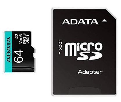 Cartão de Memória ADATA microSDXC/SDHC UHS-I U3 64GB c/adapt