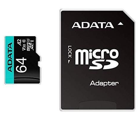 Cartão de Memória ADATA microSDXC/SDHC UHS-I U3 64GB c/adapt