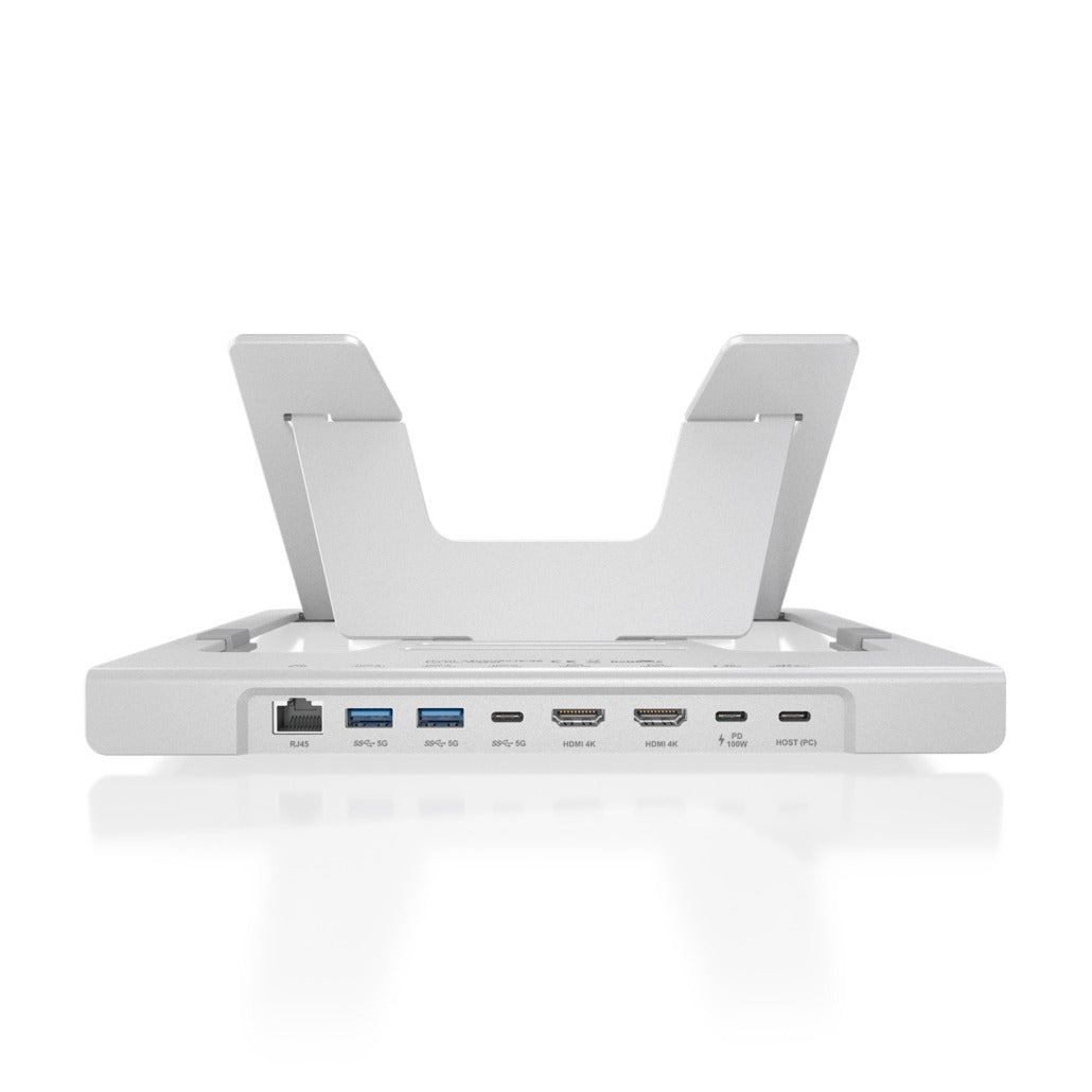 Suporte de Secretária - Aisens USB Docking Tipo-C ASUC-7P046-GR/ 2xUSB/ 1xUSB Tipo-C/ 2xHDMI/ 1xRJ45/ 1xUSB Tipo-C PD/ cinzento