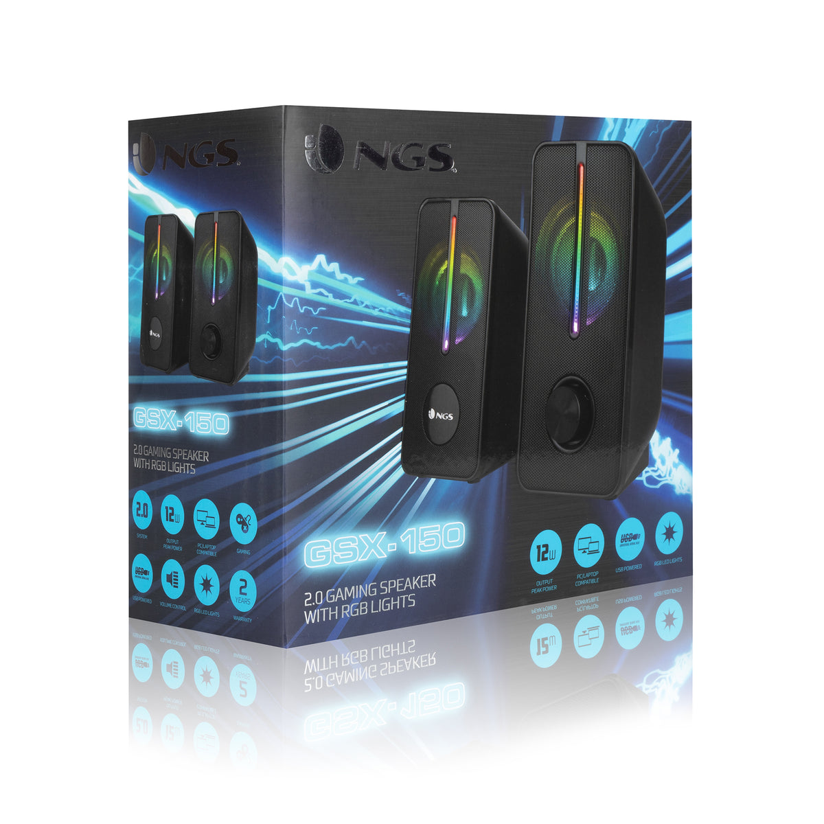 Coluna NGS Colunas de jogos RGB 12W USB GSX-150 - imagem 8
