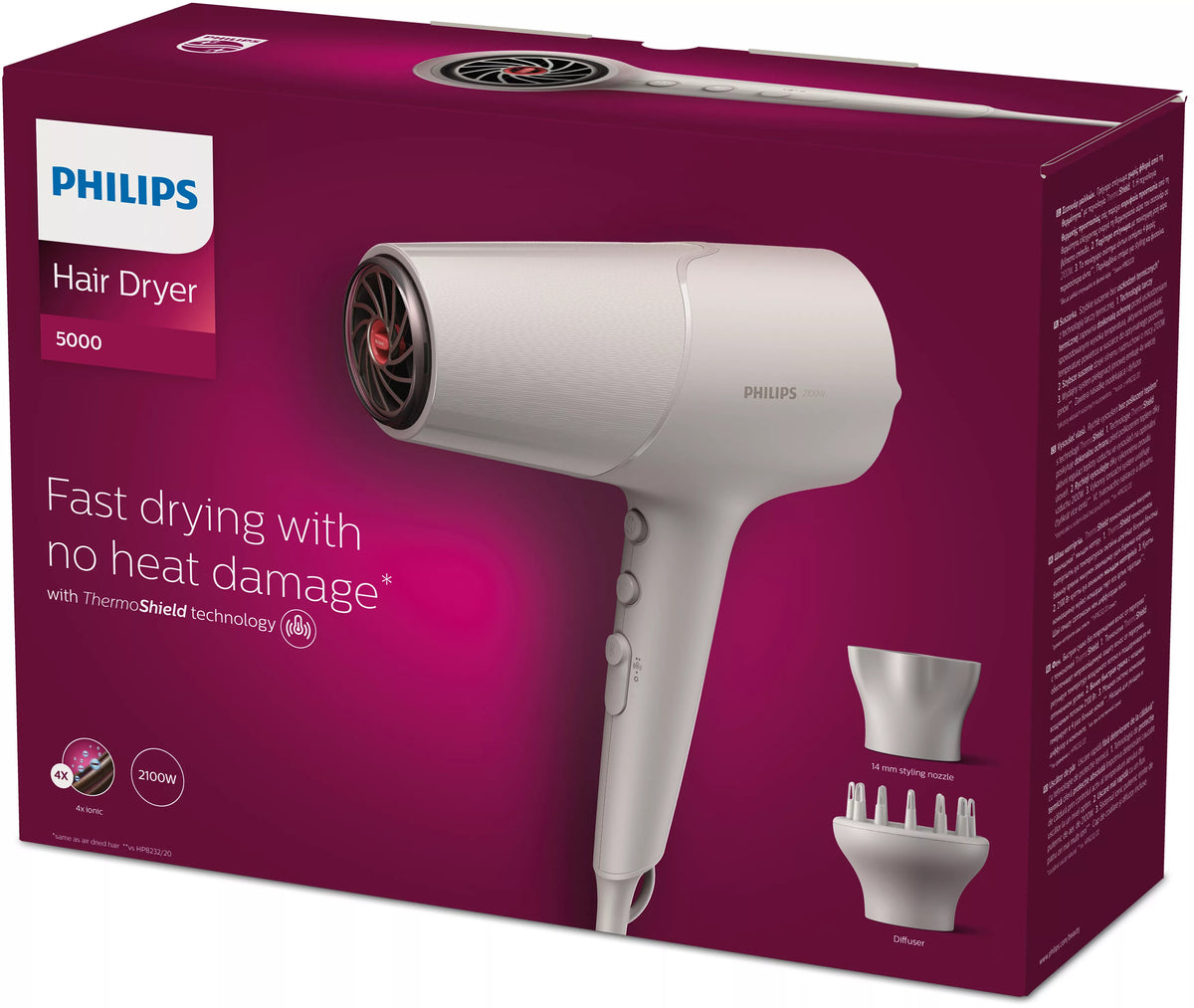 Secador de Cabelo Philips 5000 Série / BHD501/20 branco Standard - imagem 4