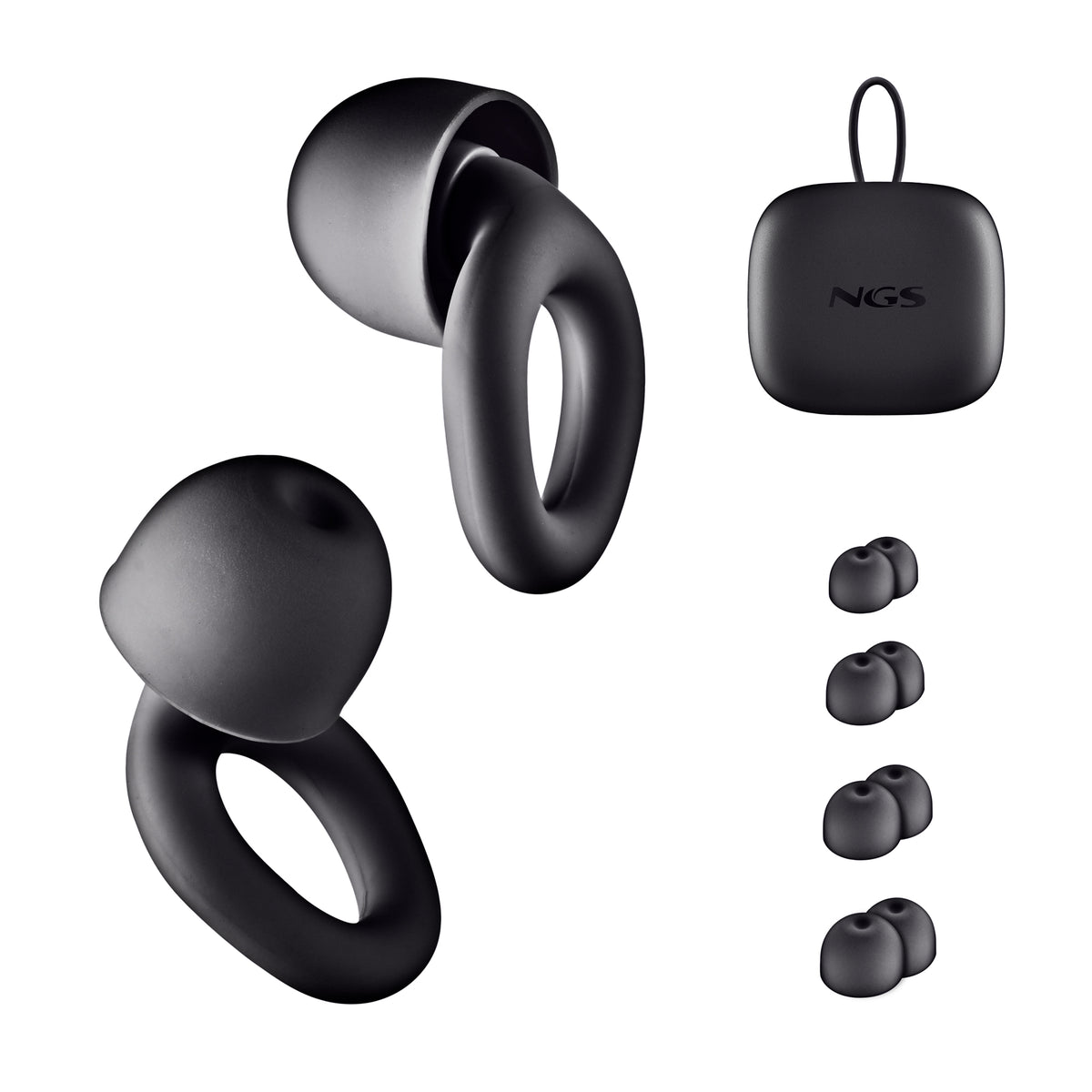 Auscultadores NGS NOONBLACK TAPONES SILICONA FUNDA Preto - imagem 8