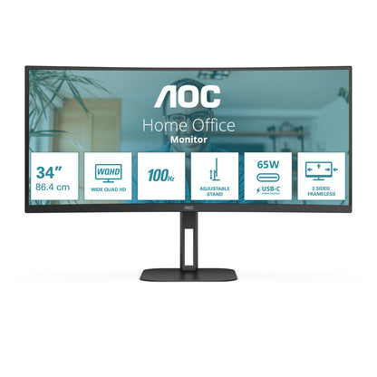 Monitor AOC CU34V5C 34" 2K HDMI USBc MM AA cur - imagem 5