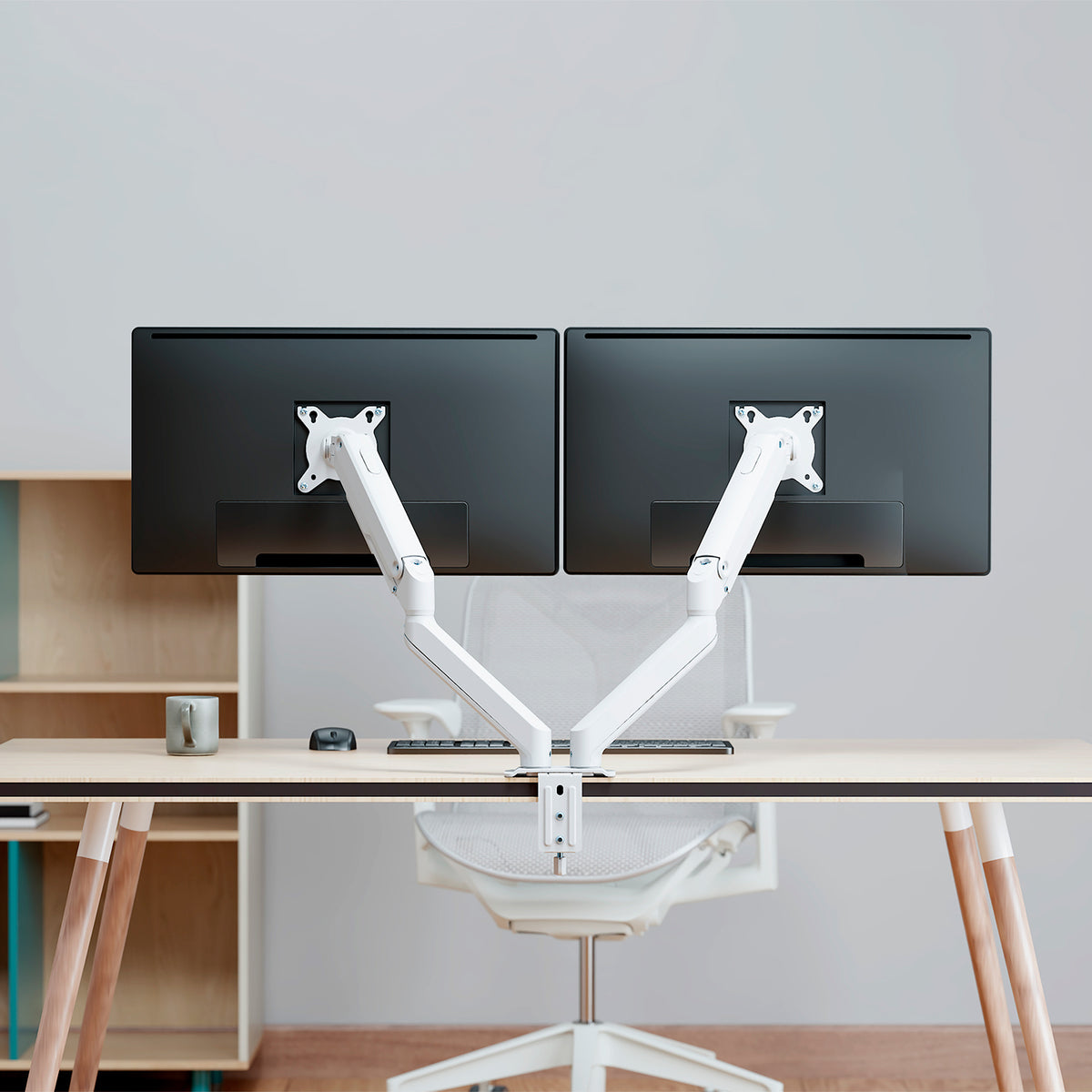 Suporte de mesa com contrapeso para 2 monitores Aisens DT32TSR-439/ giratório/ inclinável/ 9kg