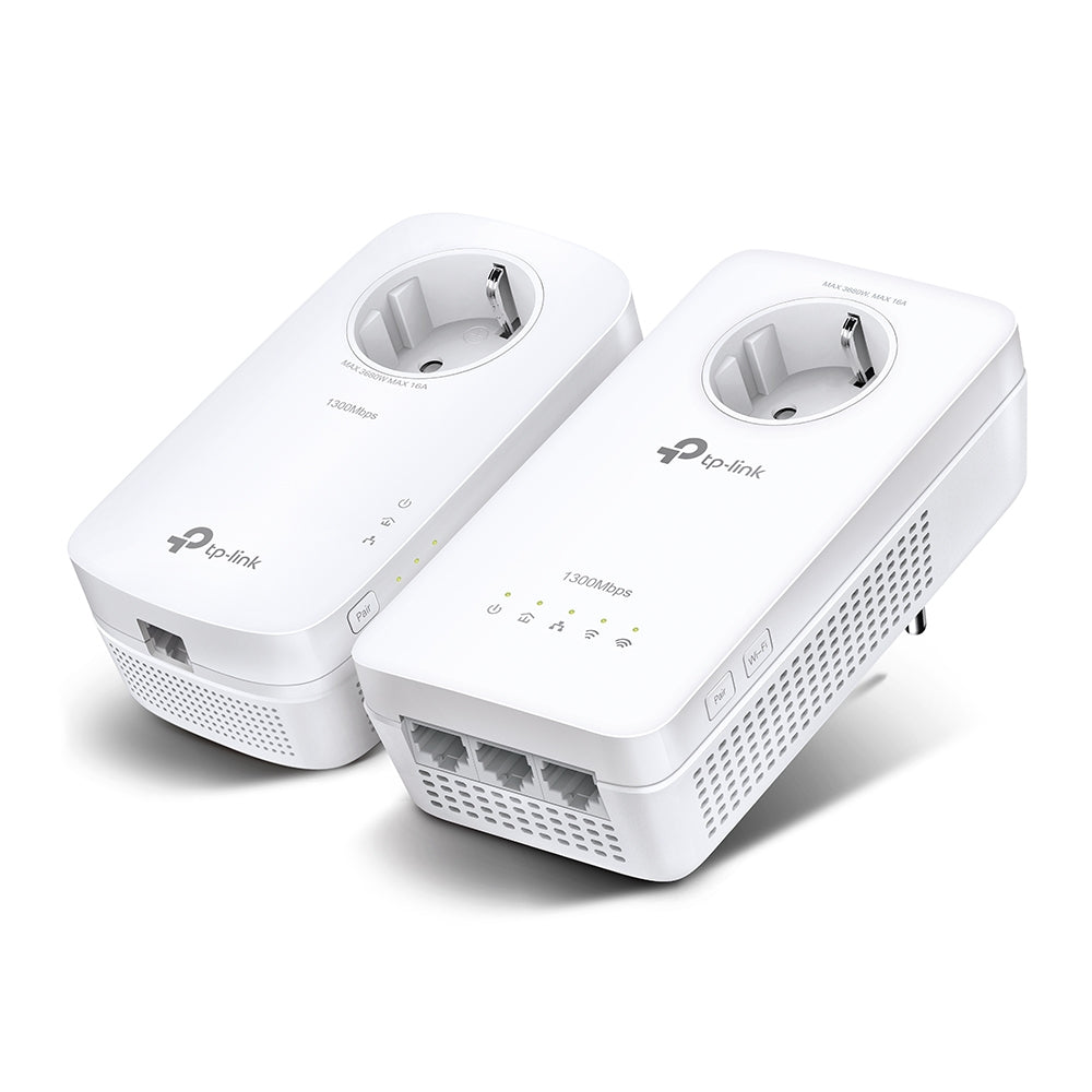 Adaptador de Rede TP-Link Powerline station TL-WPA8631P Kit / TL-WPA8631P KIT branco Multipack