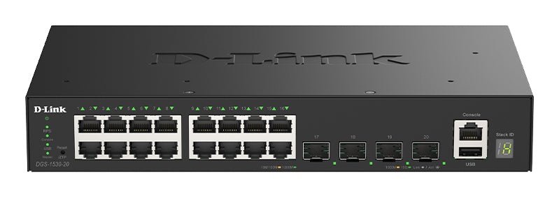 Switch de Rede D-Link DGS-1530-20/E 16xGb 4x10G SFP+