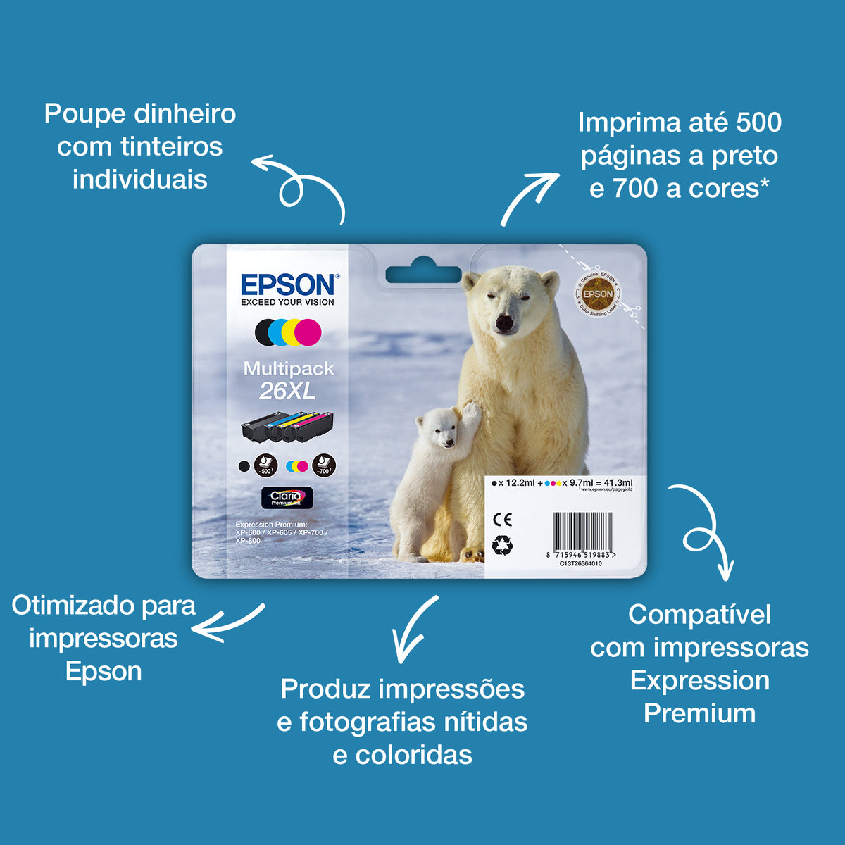 Epson Ink 26XL / C13T26364010 BK,C,M,e XL Multipack - imagem 5