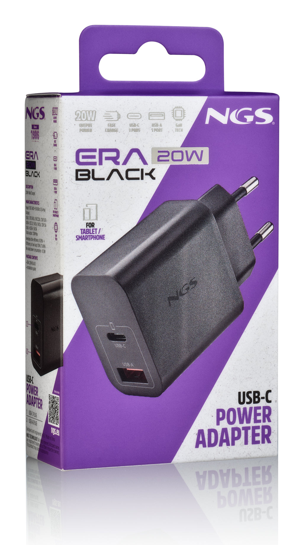 Carregador para Portátil NGS GAN ULTRARAPIDO 20W USB-C+ USB-A - imagem 6