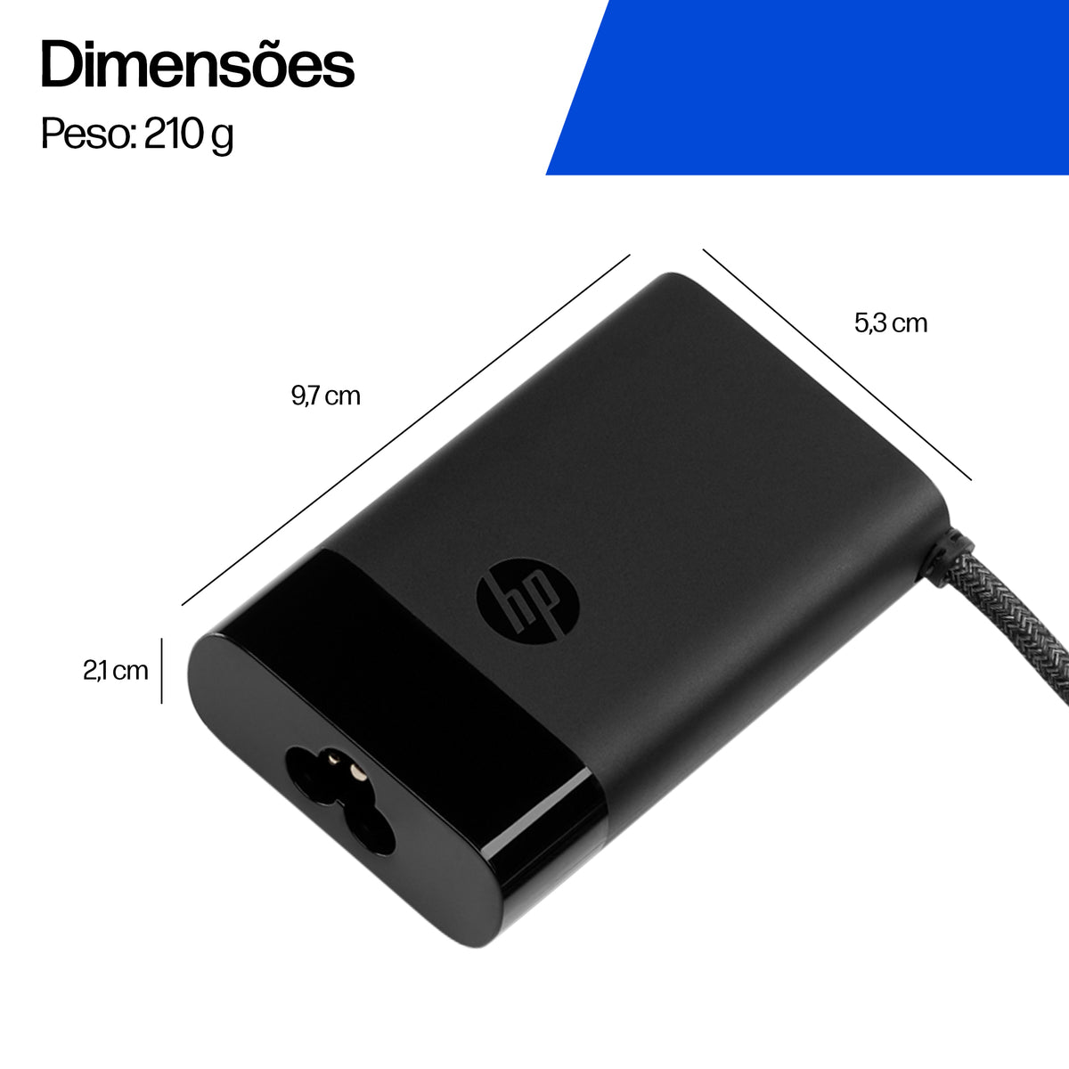 Carregador HP USB-C 65W / 671R2AA#ABB preto - imagem 2