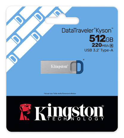 Pen USB Kingston DT Kyson 512GB USB3.2-A Gen1 220MBs Metal - imagem 6