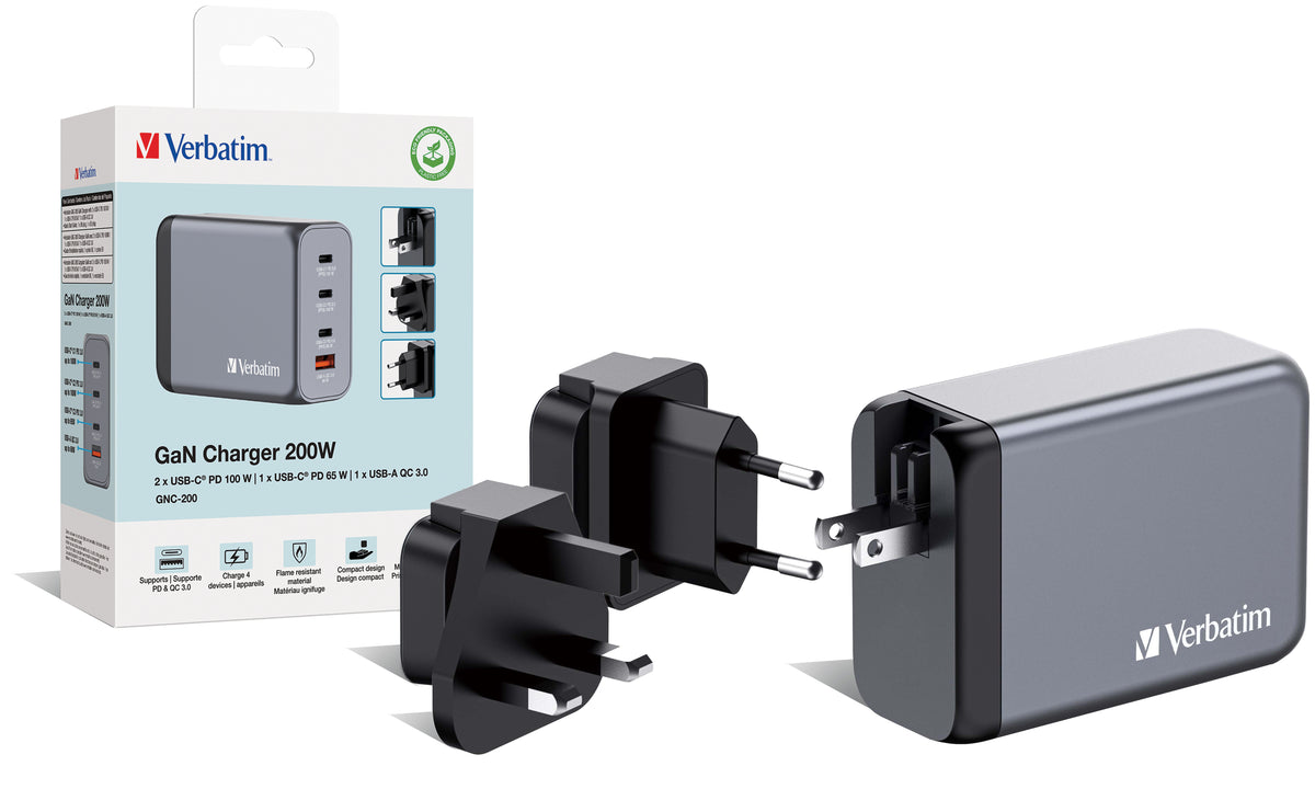 Carregador Verbatim 200W 4 Port USB-A/C / 32204 - imagem 4
