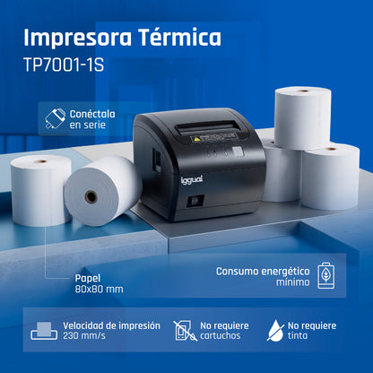 Impressora iggual térmica tickets TP7001 USB+RS232 - imagem 6